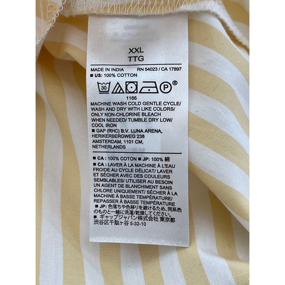 NWT Banana Republic Womens XXL Dress Yellow White Striped Cotton Coastal Preppy - Picture 7 of 7